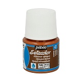 Pebeo Краска для темных и светлых тканей мерцающая Setacolor, 45 мл, 047 под медь