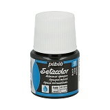 Pebeo Краска для темных и светлых тканей мерцающая Setacolor, 45 мл, 099 черный