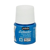 Pebeo Краска для темных и светлых тканей мерцающая Setacolor, 45 мл, 069 электрический синий