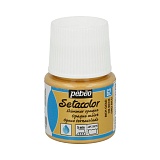 Pebeo Краска для темных и светлых тканей мерцающая Setacolor, 45 мл, 062 под яркое золото