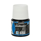 Краска для светлых тканей с микро-глиттером Pebeo Setacolor 45 мл, оникс